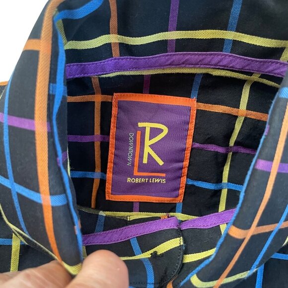 Robert Louis Downtown Colorful Patterned Men's Button Down Small - Picture 2 of 6